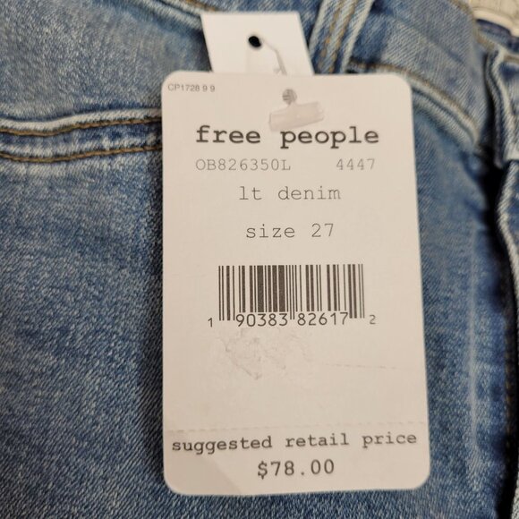NWT Women's Free People Long & Lean High Waist Denim Jean Sz 27 - Picture 10 of 12